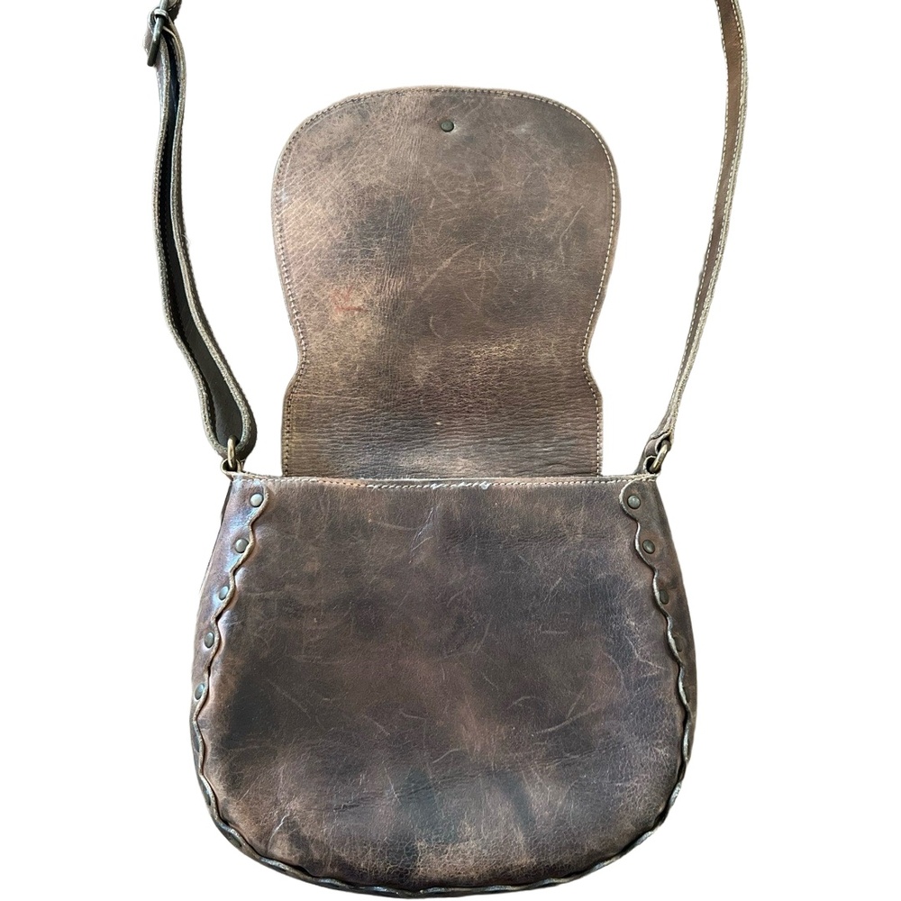 Bed Stu Laguna Crossbody Half Moon Bag Womens Medium Brown Studded Boho Chic - Picture 6 of 13